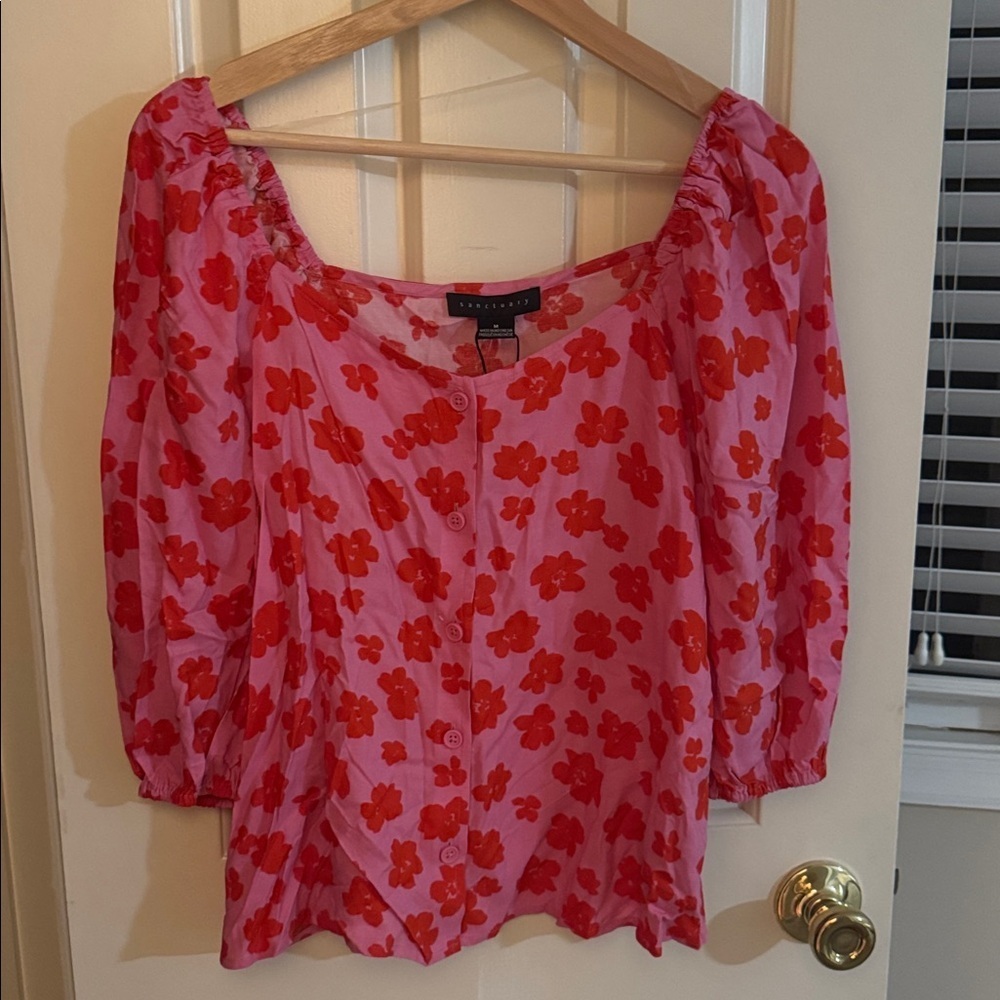 Sanctuary Pink and Red Floral Top